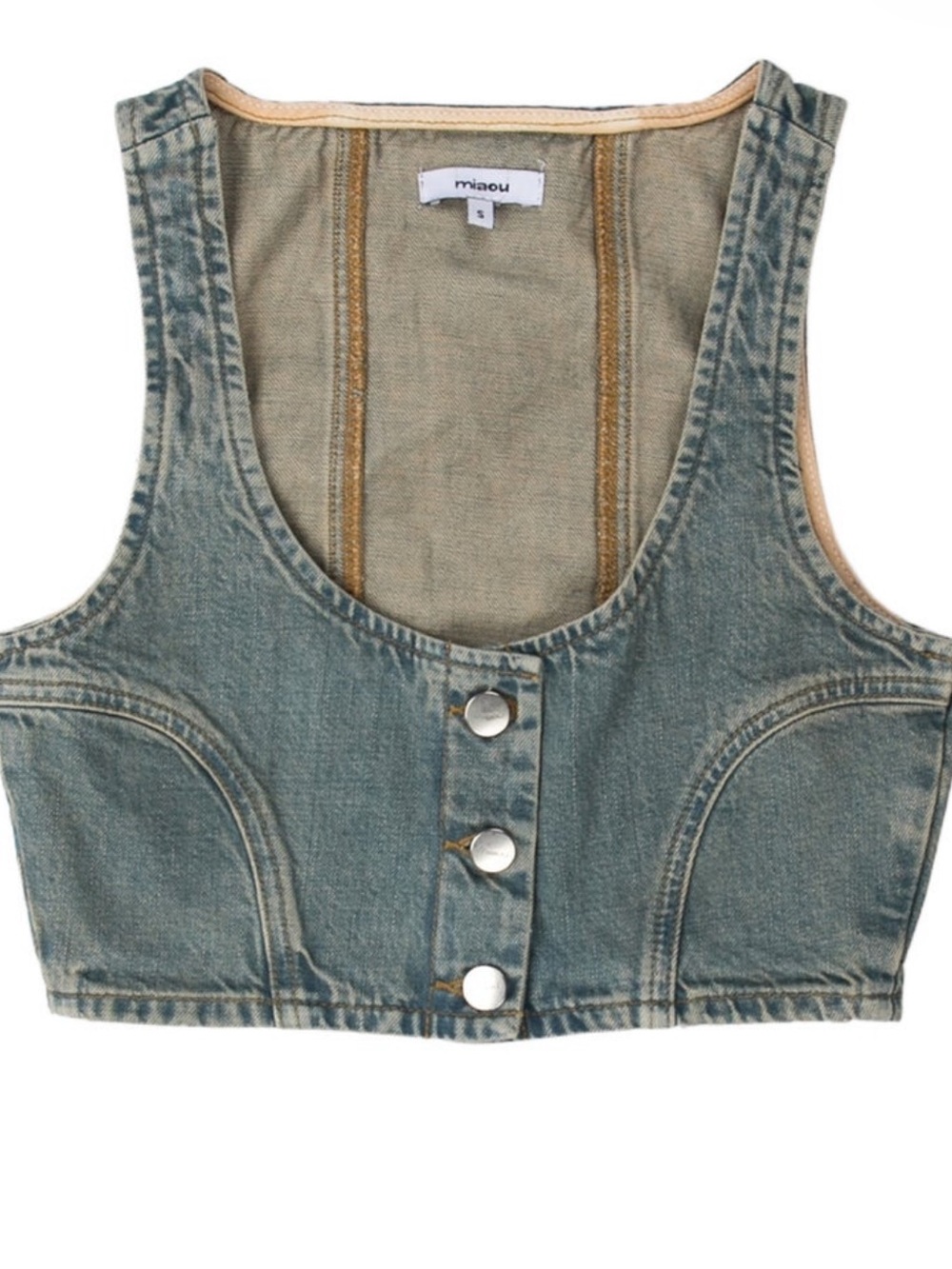 Miaou Square Neckline Sleeveless Crop Top